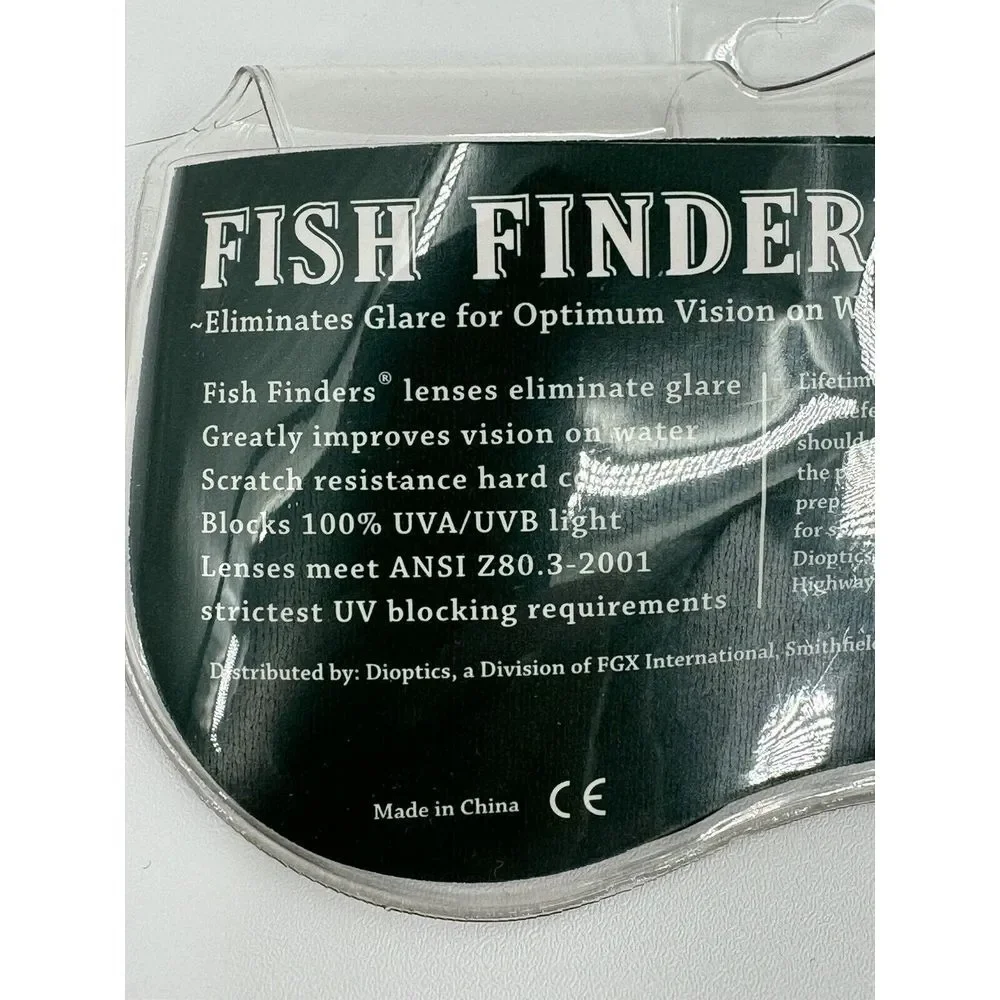 Fish Finders‎ Polarized Full Frame Sqr 58 Gray Clip On Premium Sunglasses New